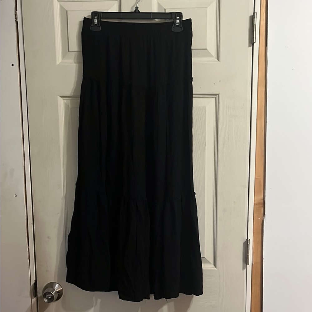 Z Supply Black Tiered Maxi Skirt A-Line